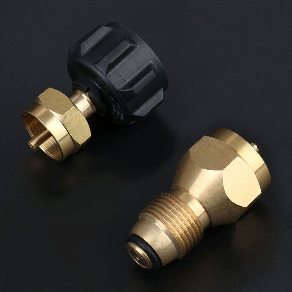 Brass QCC1/POL 1 LB Gas Tank Cylinder Connections Propane Refill Adapter Set