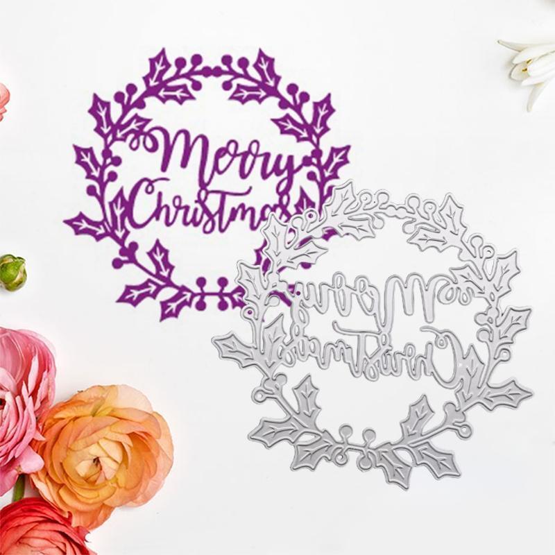 Merry Christmas Garland Metal Cutting Dies Stencil DIY Scrapbooking Album Paper