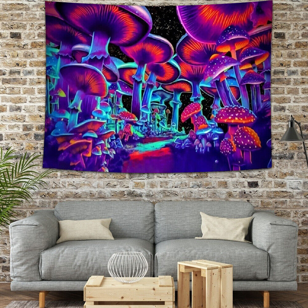 Multifunction Mushroom Wall Tapestry Hanging Blanket Beach Camping Carpet
