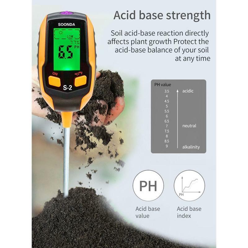 Soil Moisture Meter Soil Test Kit PH/ Moisture/Temperature/Light/Ambient Meter