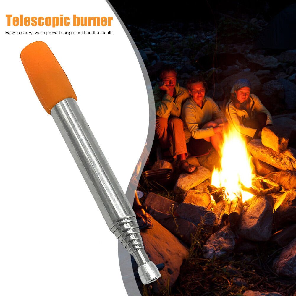 Blow Fire Tube Outdoor Camping Cooking Retractable Mouth Blowpipe (Orange)