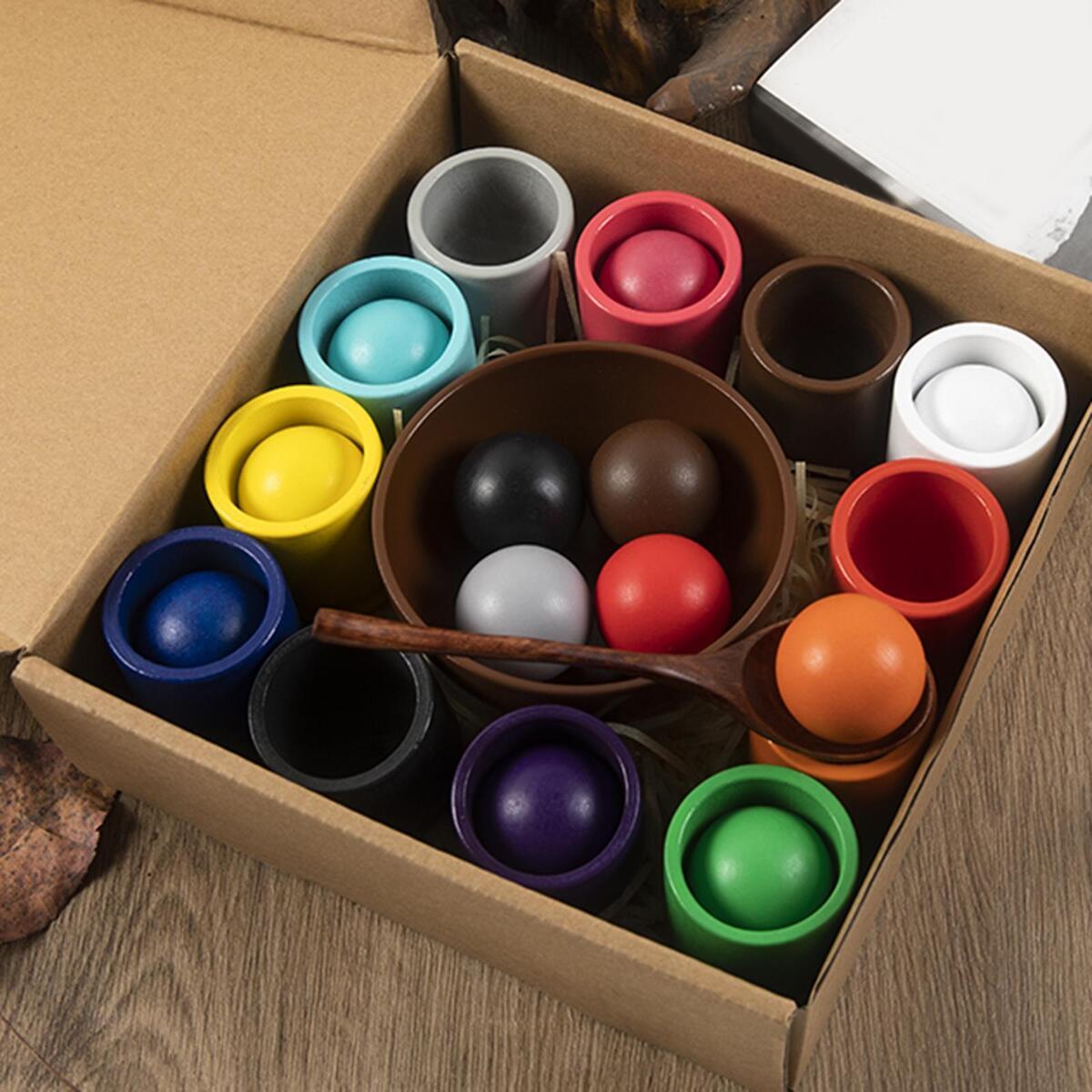 Matching Sorting Balls in Cups Training Logical Thinking Board Game for Kids