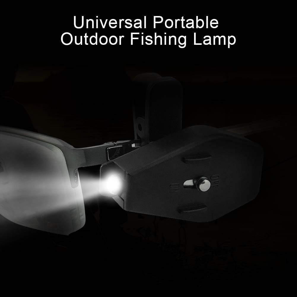 Mini LED Flashlight Clip-On Outdoor Fishing Glasses Light Book Reading Lamp