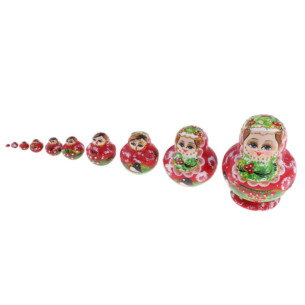 10Pcs Matryoshka  Stacking Nested Semenov en Handmade
