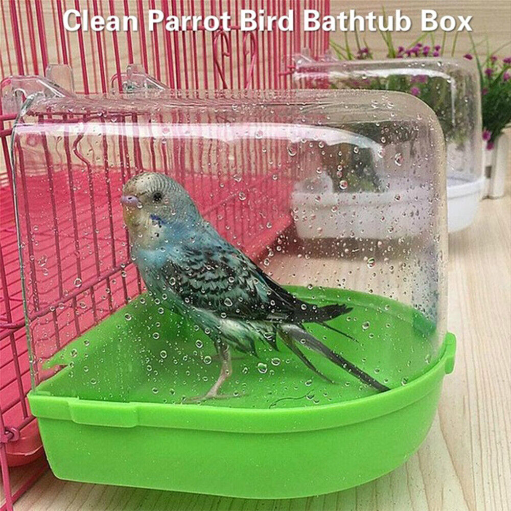 Bathtubs Kit Bath Shower Box Bird Cage Accessories Hanging Cage Parrot Bathtub