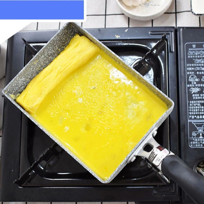 Japanese Omelette Rectangle Frying Pan Non-Stick Tamagoyaki Rolled Egg Cooker