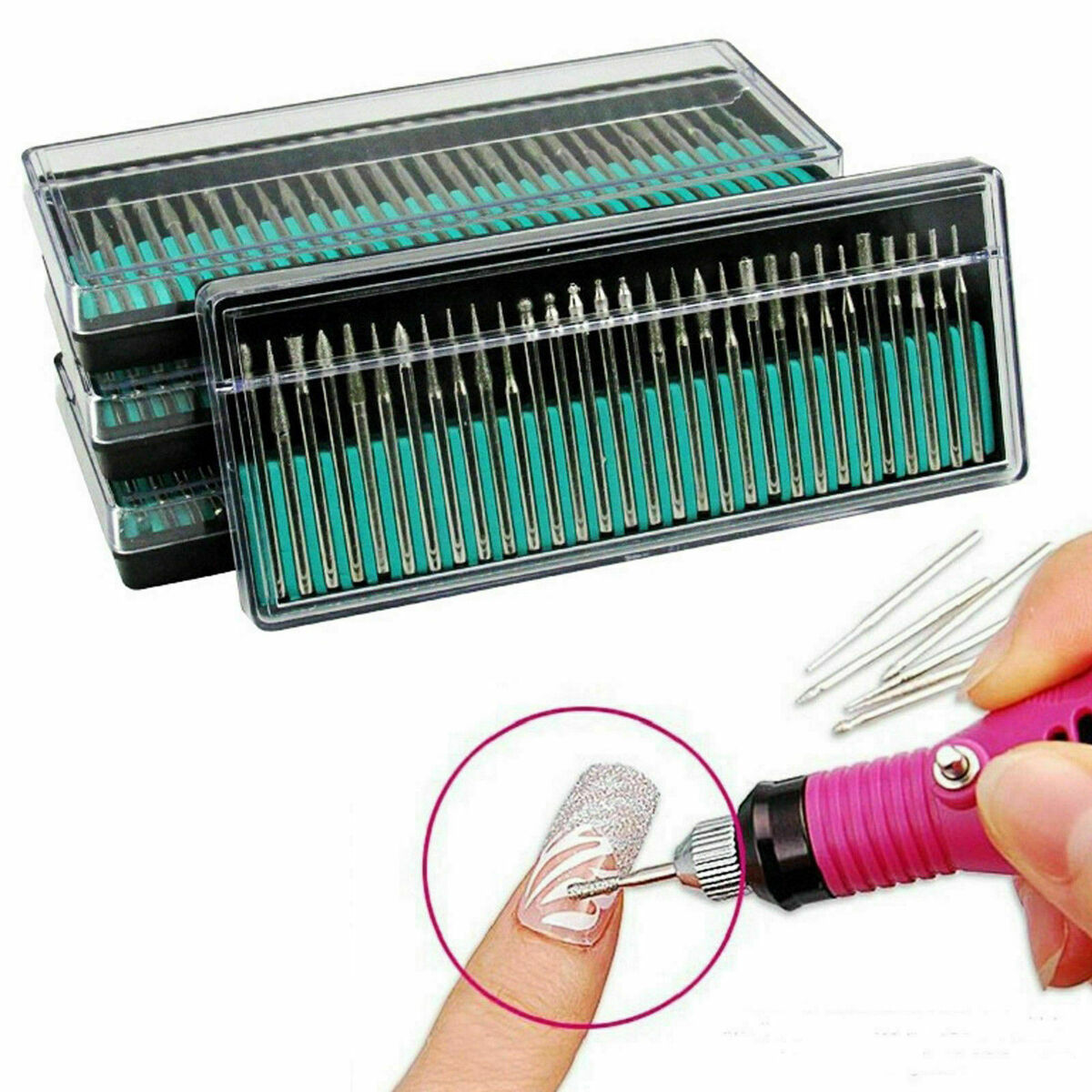 30 Pcs Titanium Diamond Burrs Drill Bit Set Rotary Tool Set