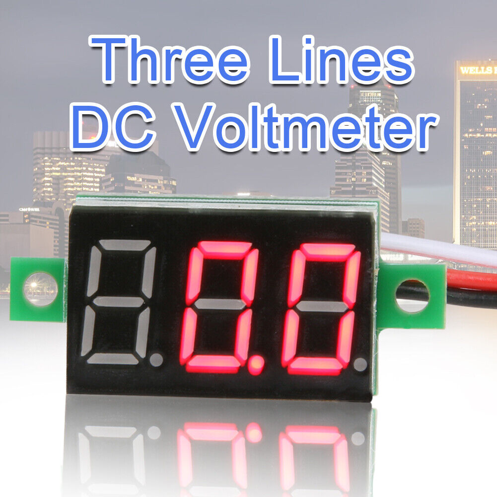 0.36inch LED Digital Voltmeter DC0-100V Three Line Volt Meter(Red)