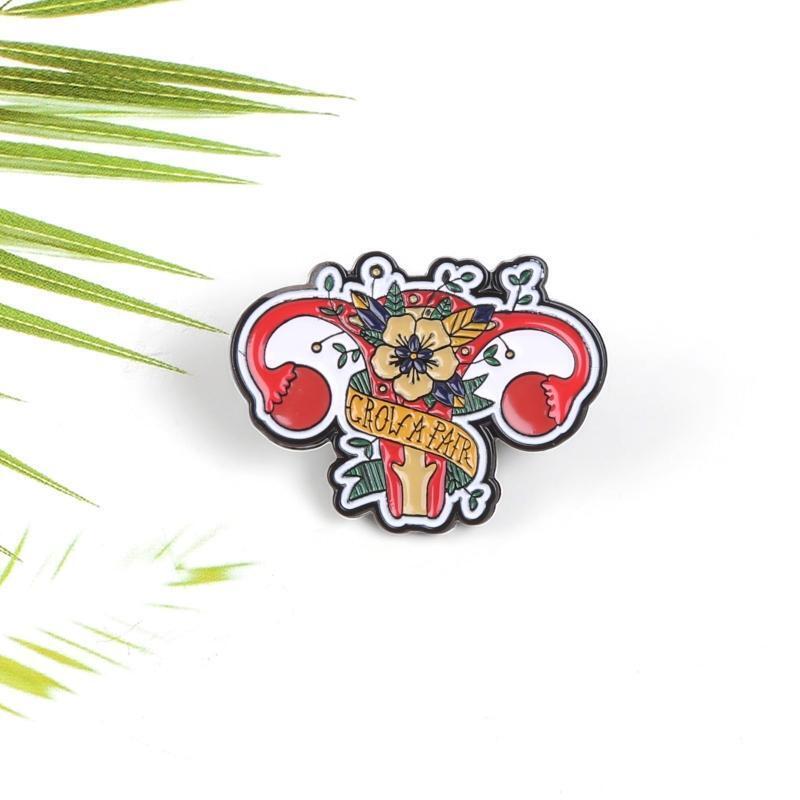 Feminist Enamel Pin Uterine Medicine Brooches Uterus Pins Gifts for Girls Women
