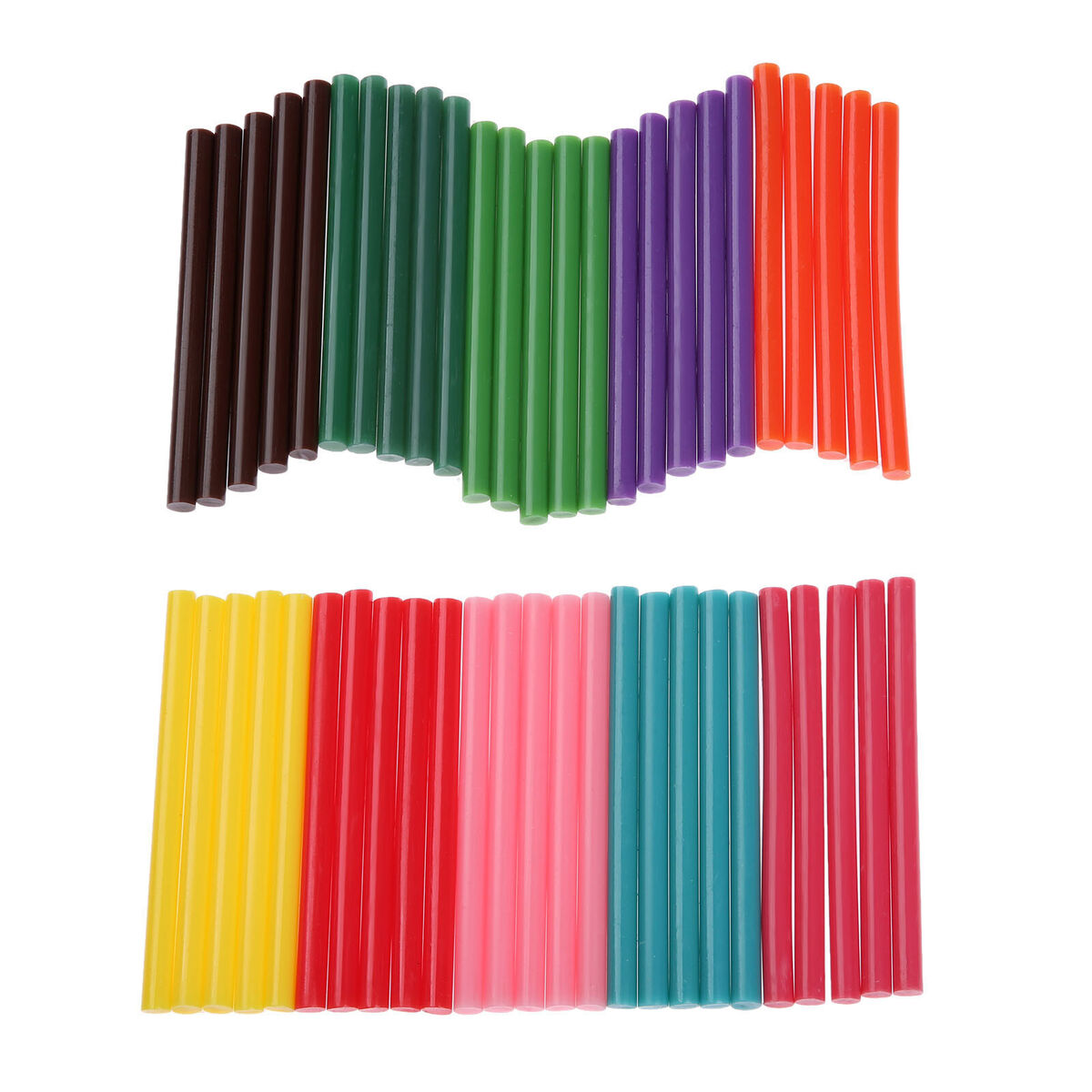 50Pcs/set 10 Colour 7mm*100mm Hot Melt Glue Gun Sticks EVA Glitter Powder Craft