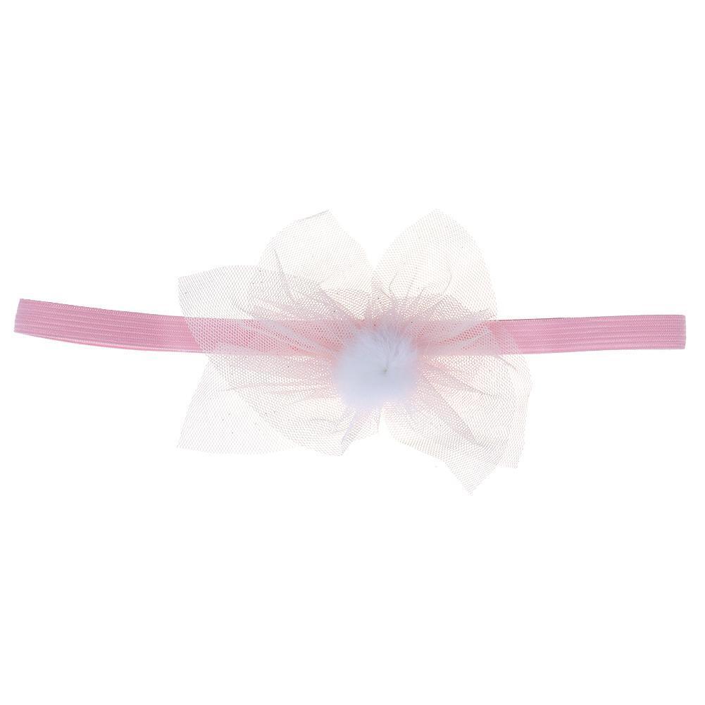 Girls Hair Accessories Baby Elastic Lace Flowers Headbands for Infant(Pink)