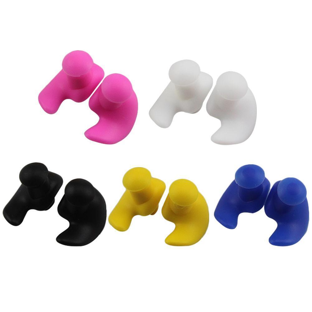 1 Pair Waterproof Earplugs Silicone Ear Plugs Swimming Accessories (Yellow)