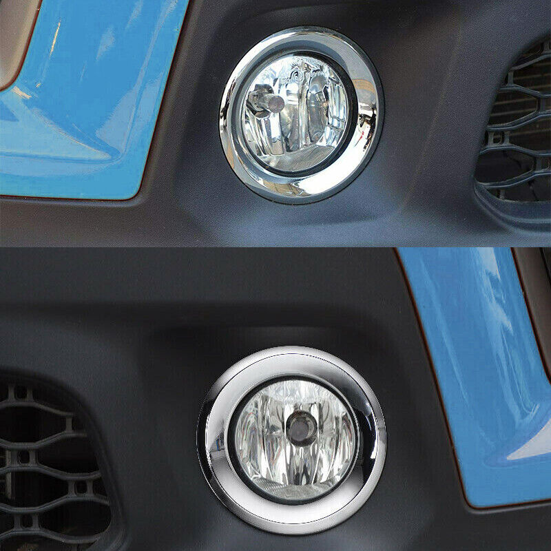 Chrome Front Fog Light Lamp Cover Decor Fit For Jeep Renegade 2019-2020