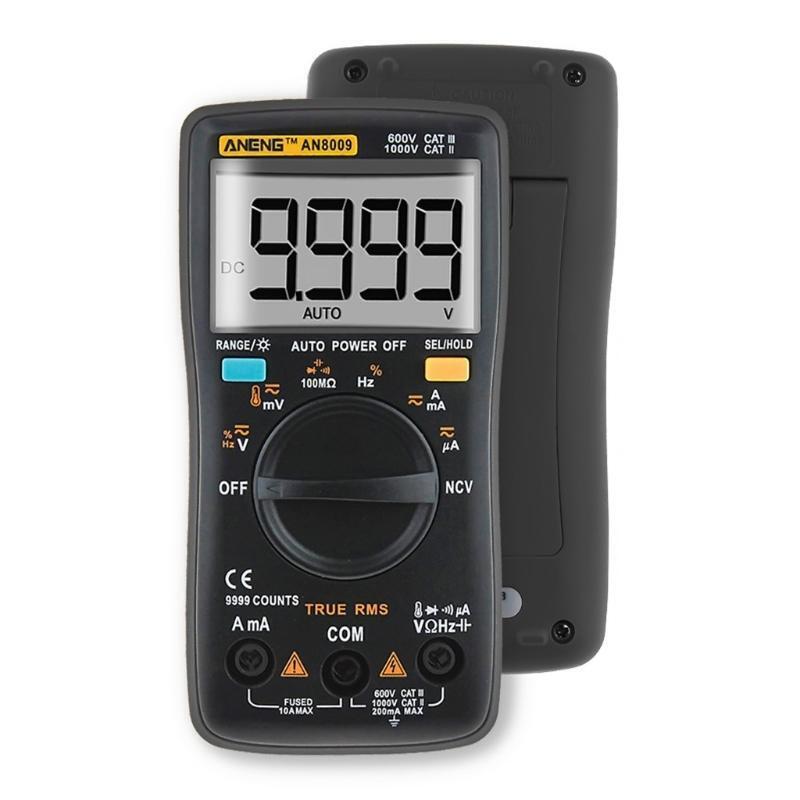 AN8009 True-RMS Auto Range Digital Multimeter NCV Ohmmeter Voltage Ammeter Black