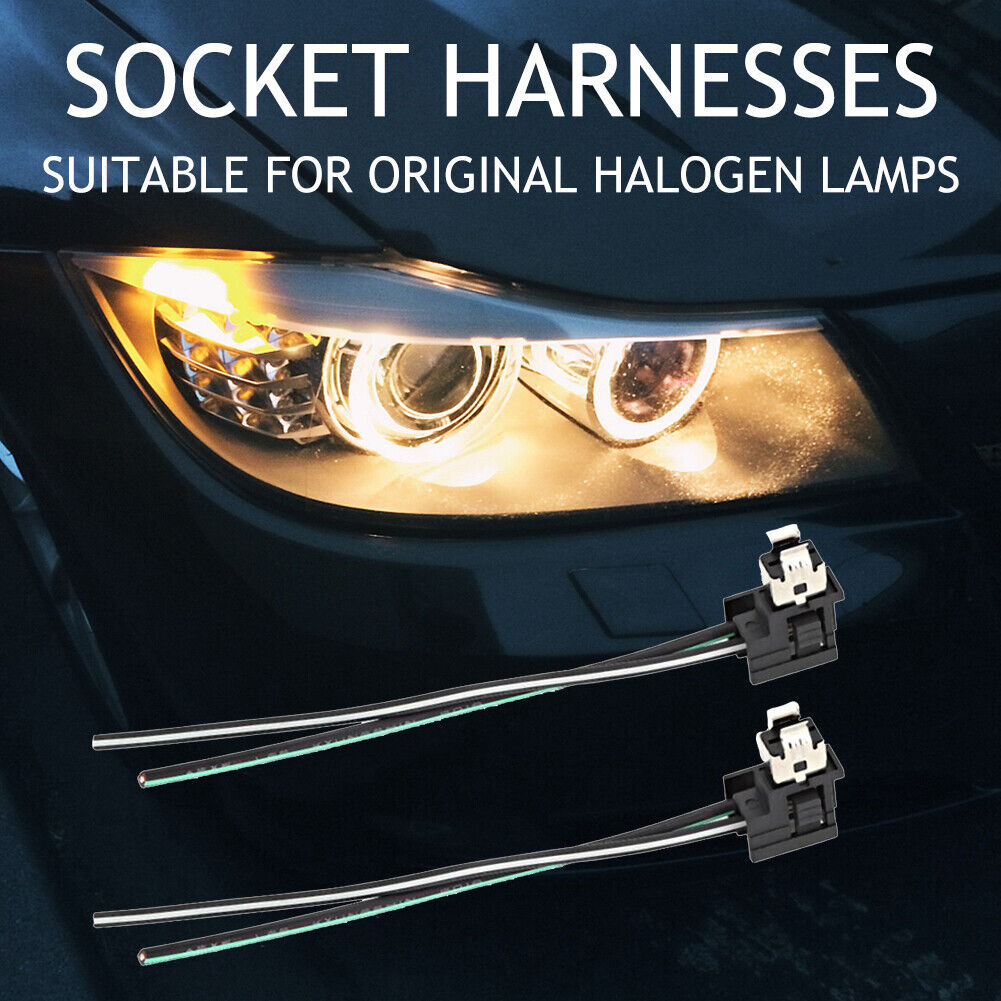 2pcs Car Halogen Lamp Headlight Socket Harness Connector Plug Adapter Wire