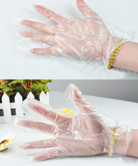 100 Disposable PE Garden Home Restaurant BBQ Plastic Multifuction Gloves