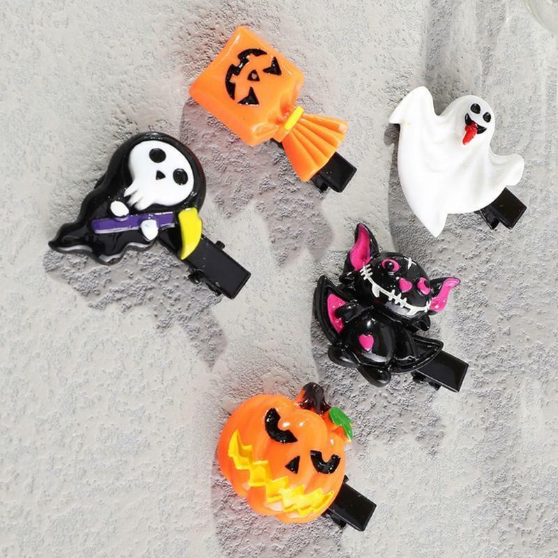 Halloween Hair Accessories Grips Clips Hair Bows Bat Witch Hat Halloween Novelty