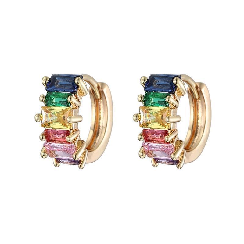 Zircon Hoop Earrings 10mm for Women Girl Valentine Birthday Gift Wedding Favors