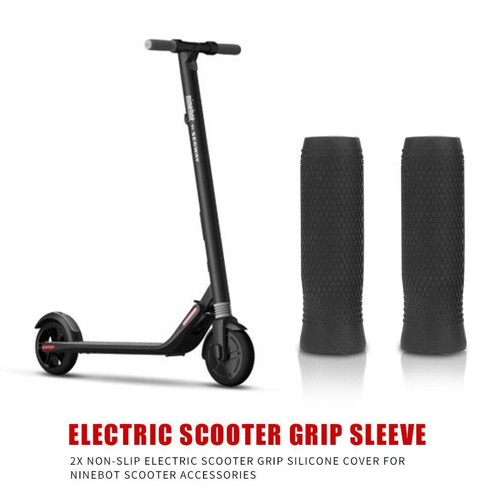 2pcs Electric Scooter Grip Non-slip Silicone Cover for Ninebot ES1 Black