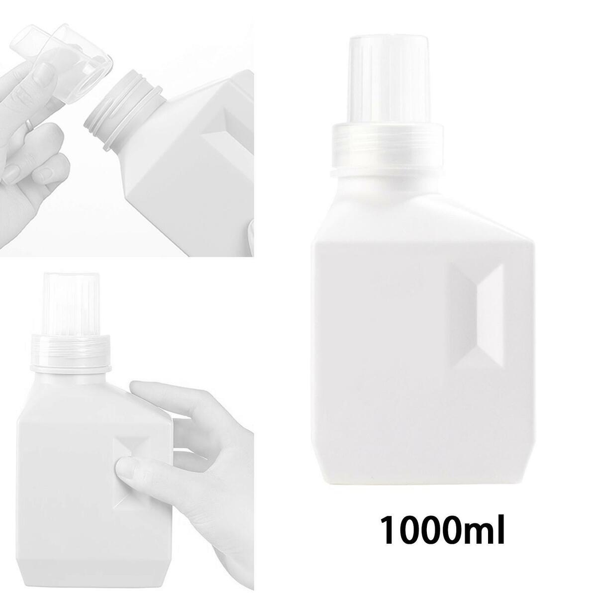 4 Pieces Plastic Laundry Bottle Reusable Softener  Container 1000ml