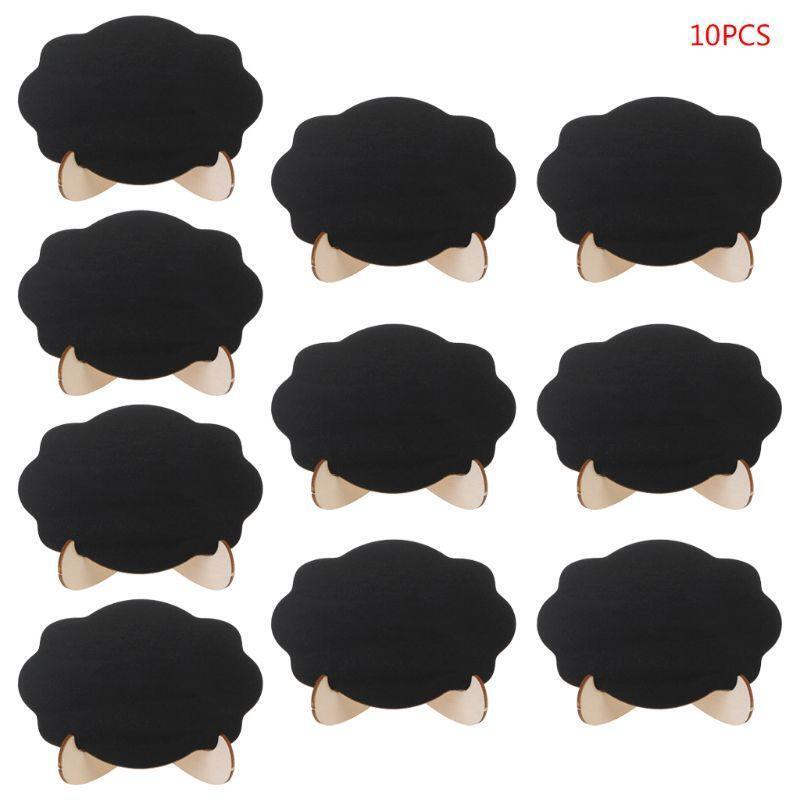10pcs Wooden Blackboard Cloud Shape Table Sign Memo Message Stand Chalk Board