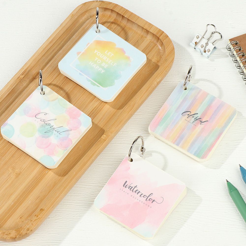 Record Cards with Binder Rings Revision Cards Mini Notepads Blank Study Cards