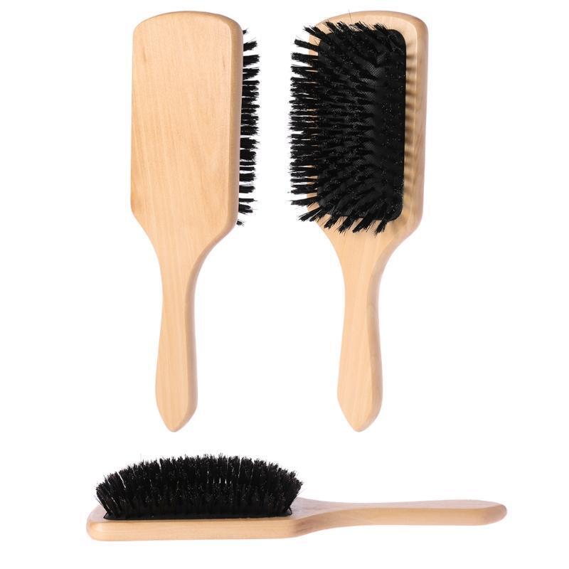 Wooden Handle Hair Vent Brush Bristle Brushes Care SPA Massager Comb Styling