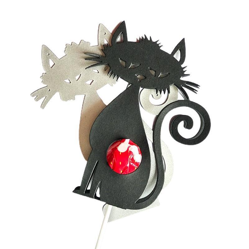 Cat Lollipop Holder Metal Cutting Dies Photo Album Decoration Accessories DIY