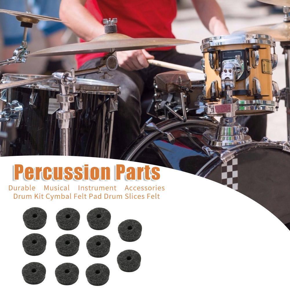 10pcs Drum Kit Cymbal Felt Pads Drum Slices Felt Protection Percussion Part