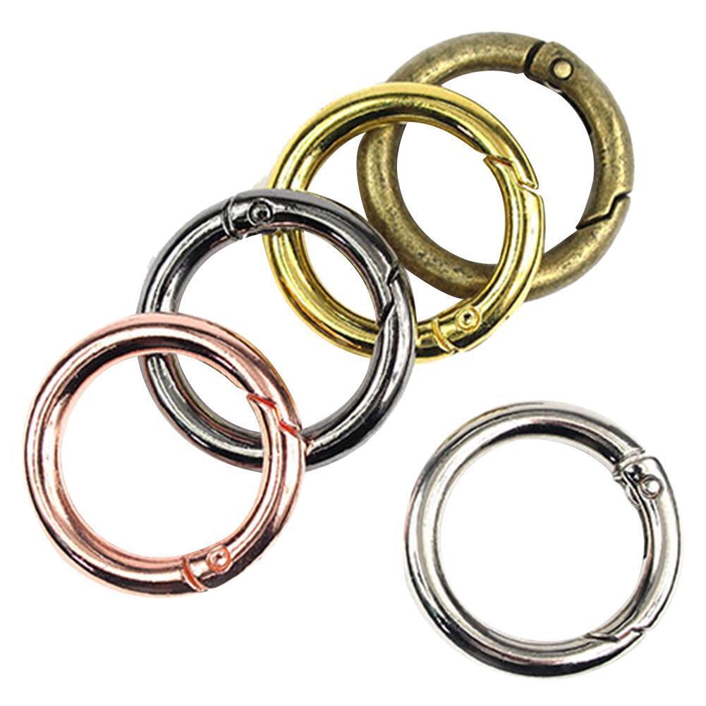 6pcs Zinc Alloy Spring O-Ring Buckles Clips Climbing Carabiner Random Color