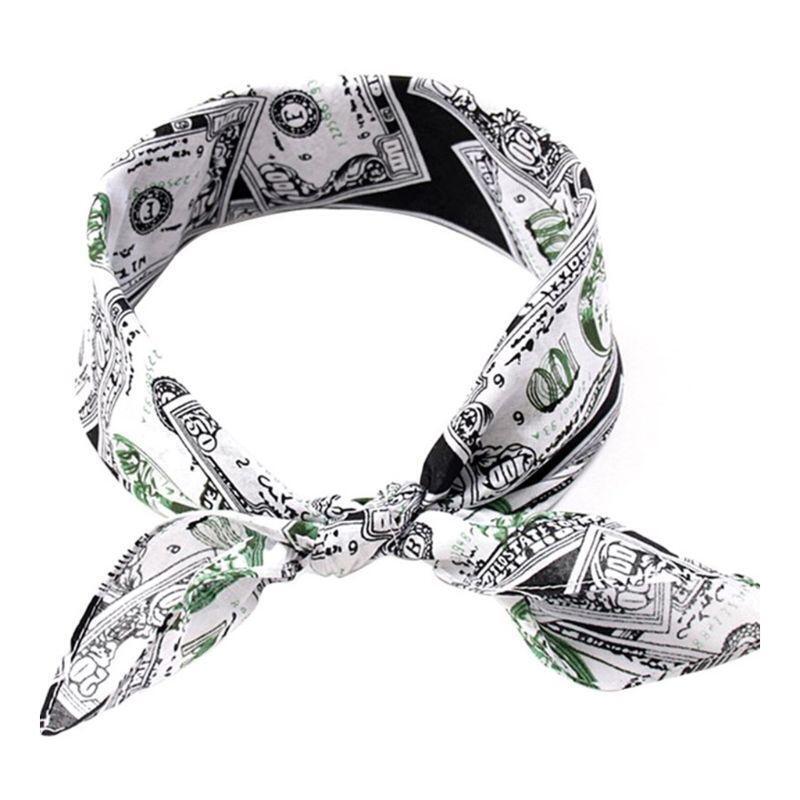 Hip Hop Money Bandana Hair Scarf Wrist Wrap Head Square Scarves Handkerchief