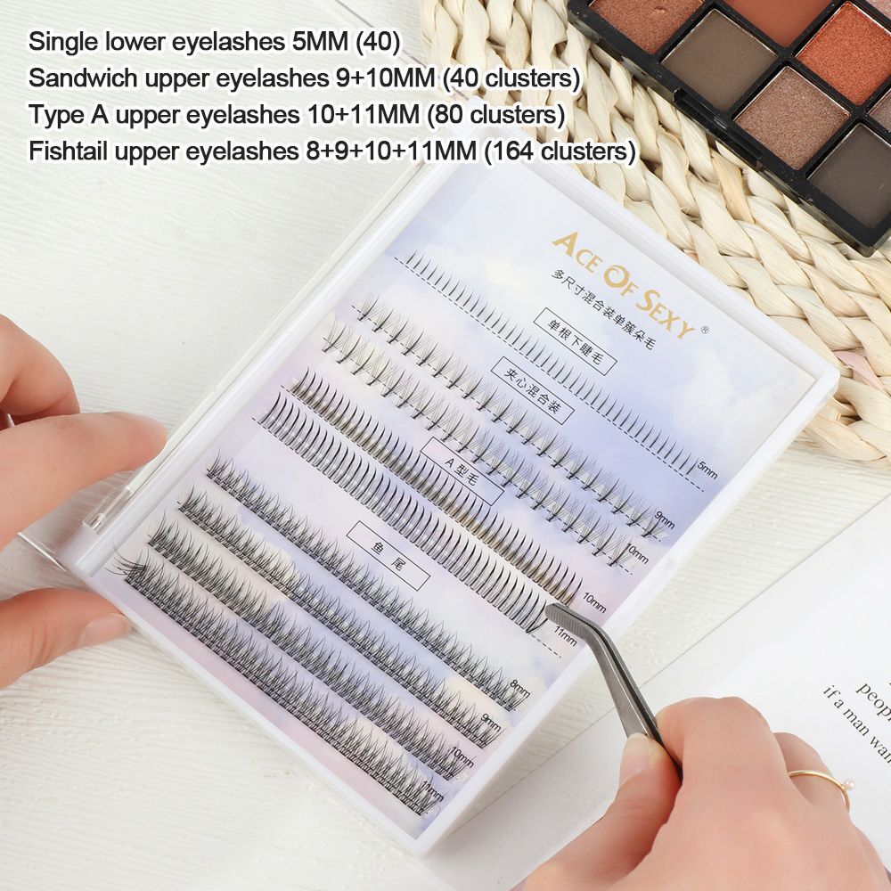 A Type False Eyelashes Individual Eyelashes Extension Faux Mink Hair Mixed Type