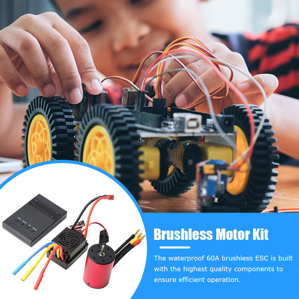 3100KV Waterproof Brushless Motor ESC Kits for 1/8/1/10 Tamiya RC Car (B)
