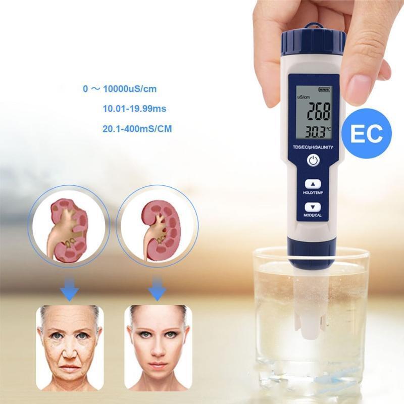 TDS  Meter Digital Water Tester Professional 5 in 1 TDS with Backlight Quality