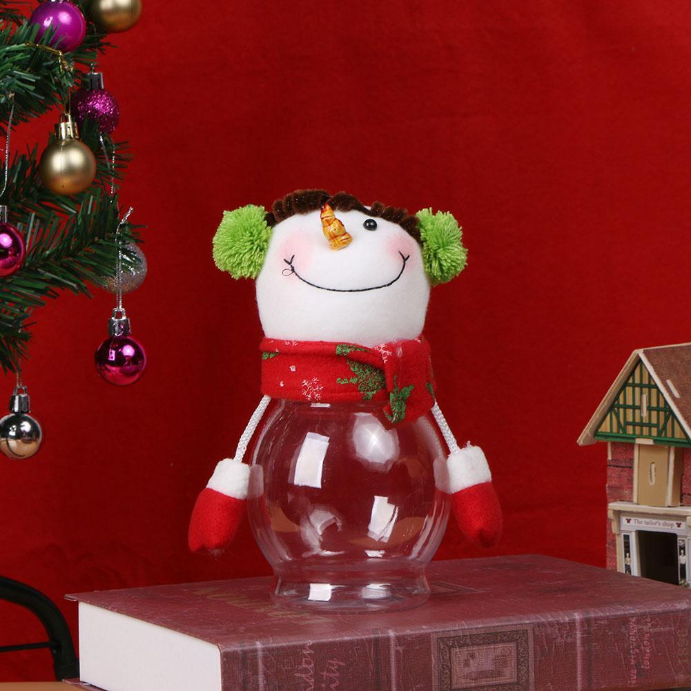Creative Christmas Decor Cartoon Food Can Candy Jar Storage Box(Snowman)