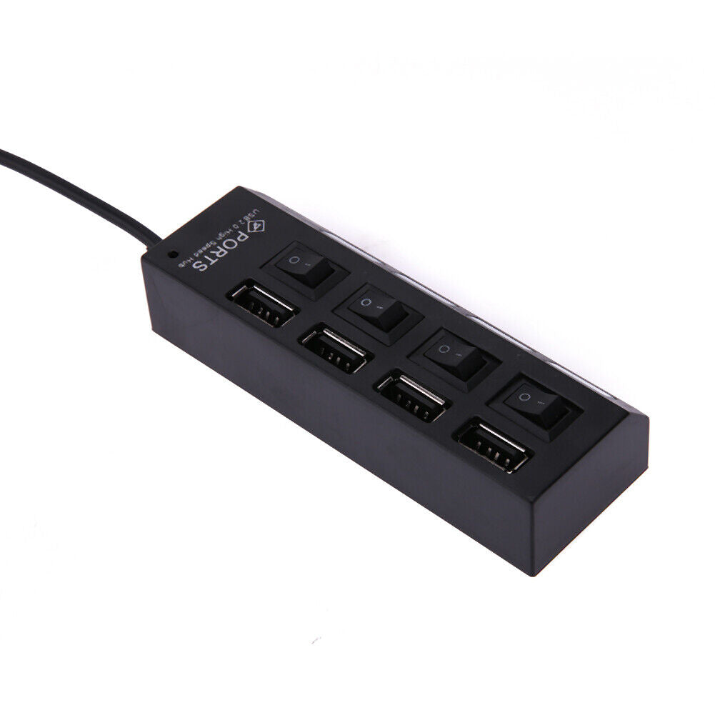 4 Port USB Charging Dock Station Quick Charger with Indicator and Switches