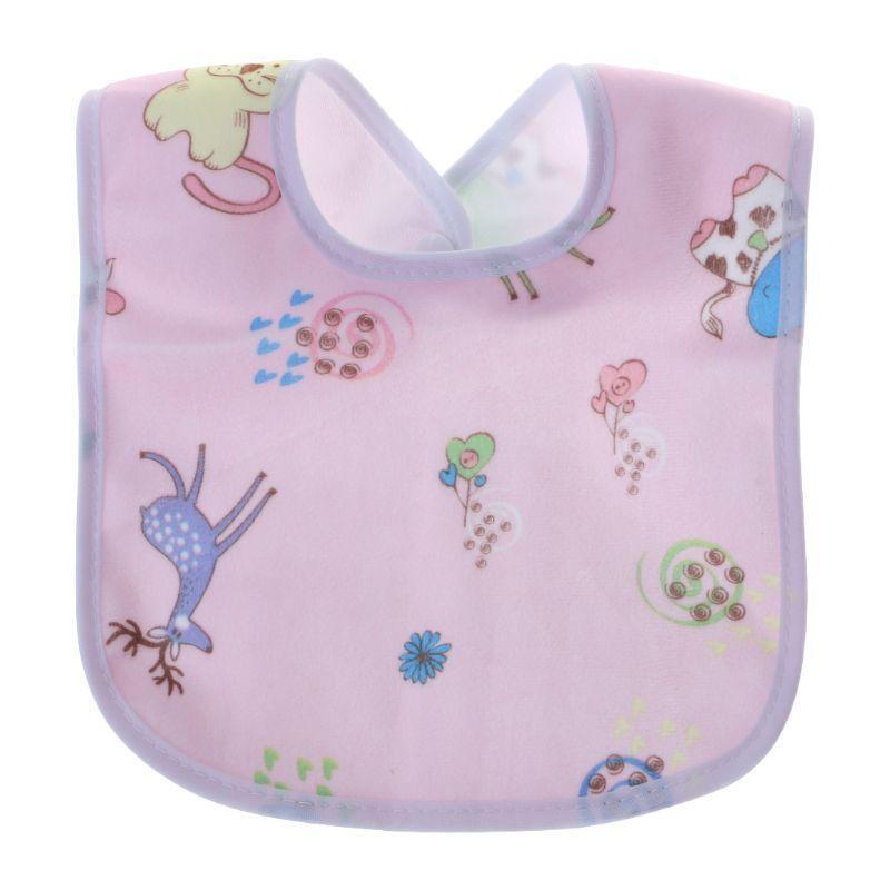Baby Bib Waterproof Cartoon Cute Buckle Bandana Burp Saliva Towel Boys Girls Bib