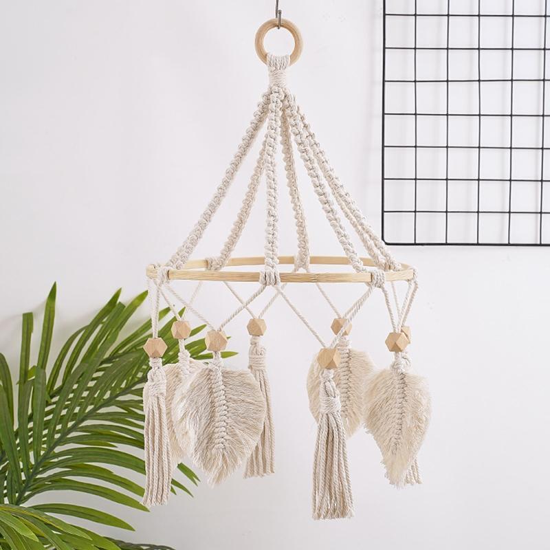 Nordic Leaves Pendant Wall Hanging Tapestry Bedroom Wall Cloth Tassel Home Decor