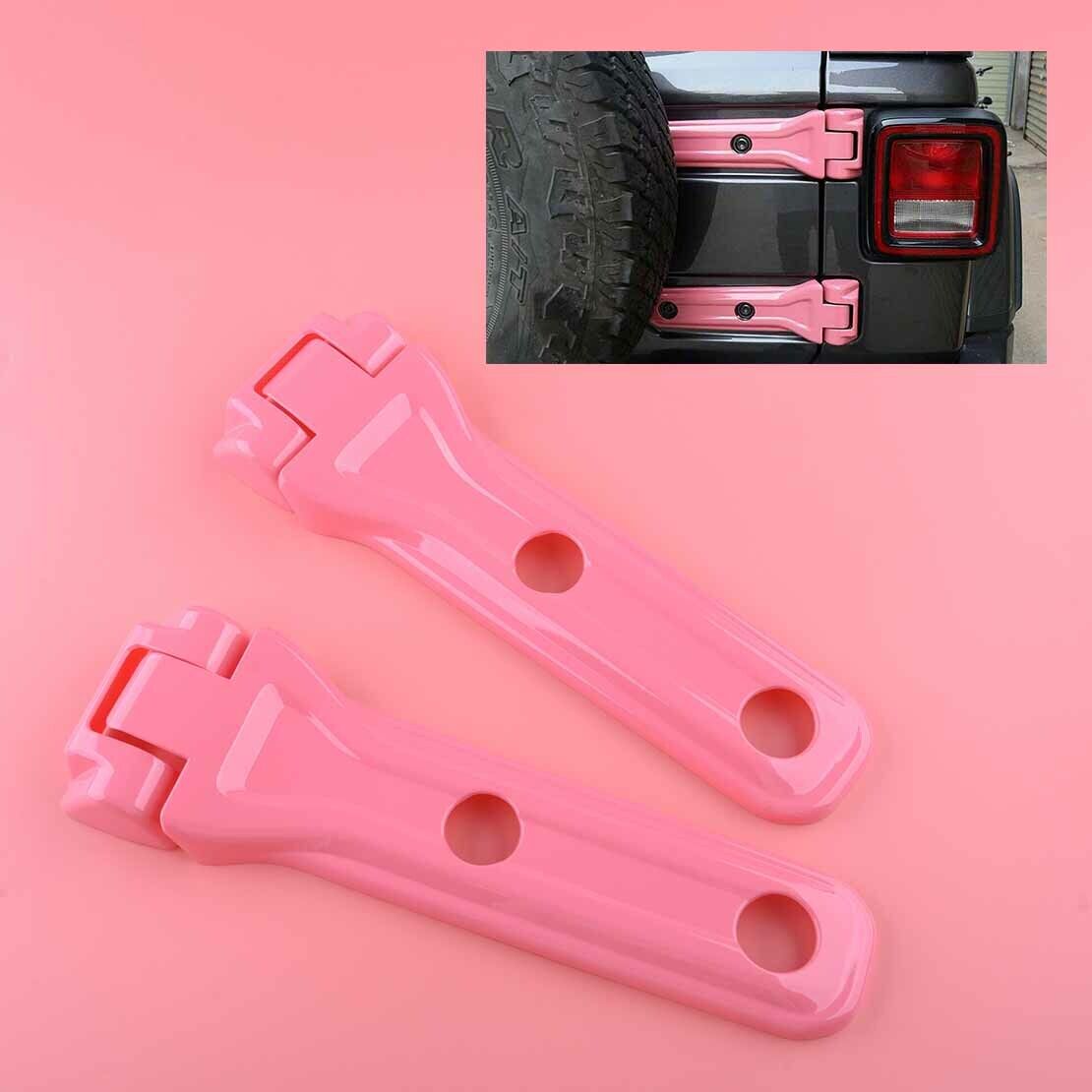 Pink Rear Tailgate Hinge Cover Trim Garnish Fit For 18-2021 Jeep Wrangler JL