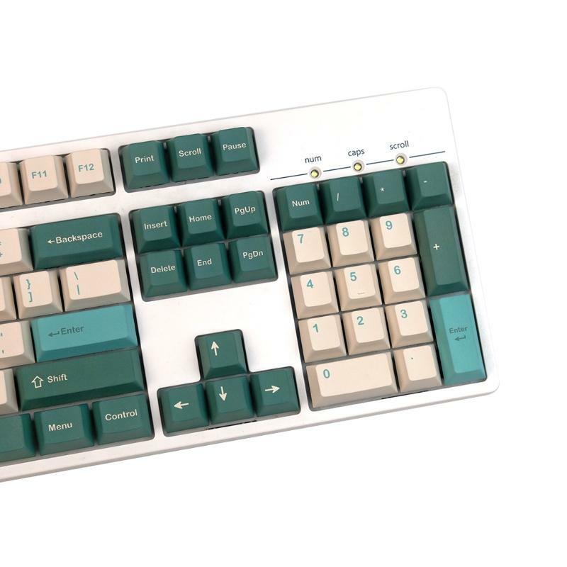 128pcs KAmber Keycaps PBT Dye Sub Key Cap for Cherry Gaming Mechanical Keyboard
