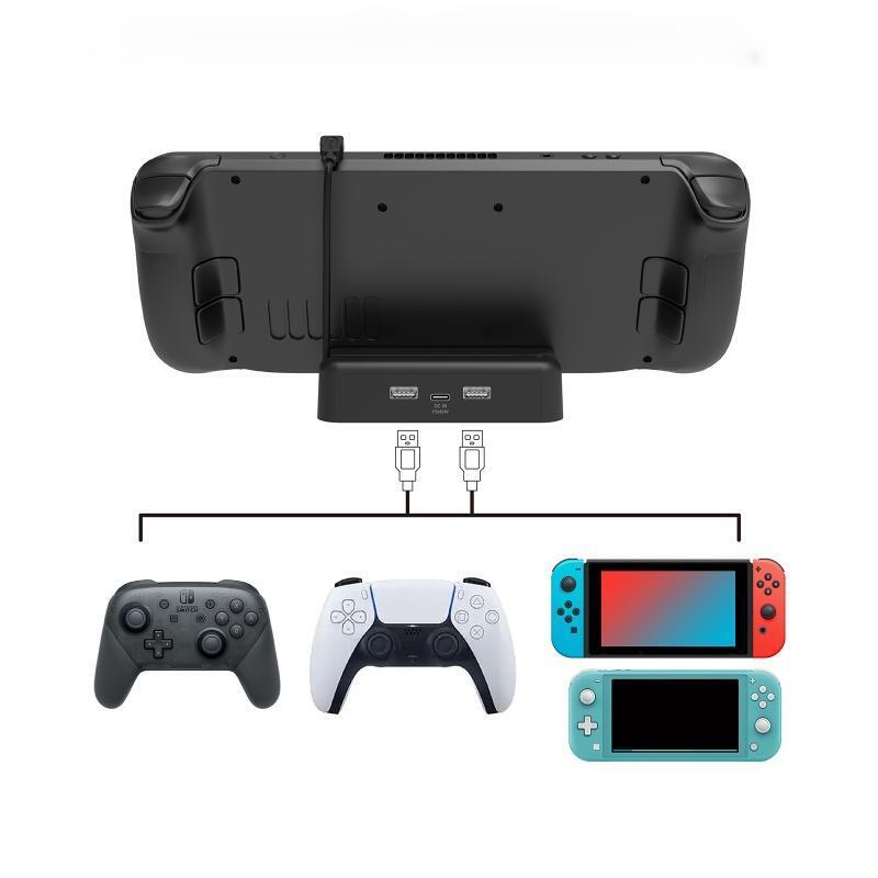Game Console Stand Base Holder Bracket with Charging Cable for Steam Deck