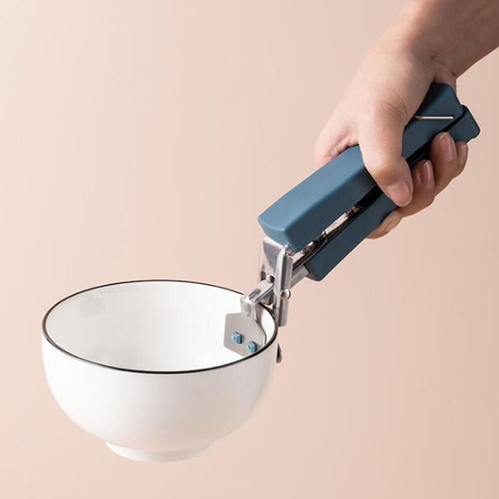 Camping Frying Pan Tongs Gripper Stainless Steel Cookware Holder Clip Clamp