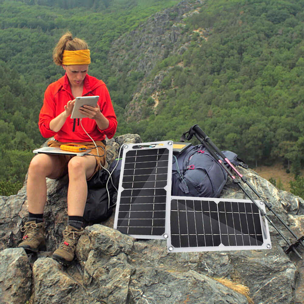 USB Solar Panel Outdoor 6W 5V Travel Solar Charger Generator Power Bank