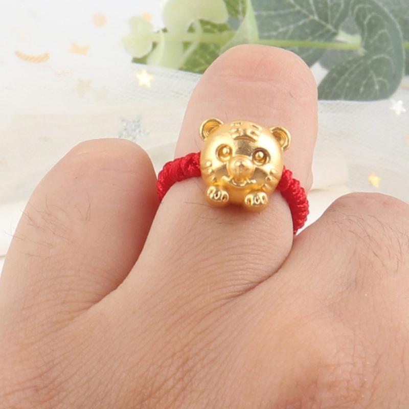 New Year Red Bracelet Ring Lady Jewelry Tiger Pendant Adjustable Bracelet