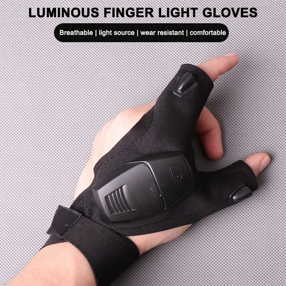 LED Night Light Fishing Gloves Flashlight Outdoor Cycling Camping Gloves