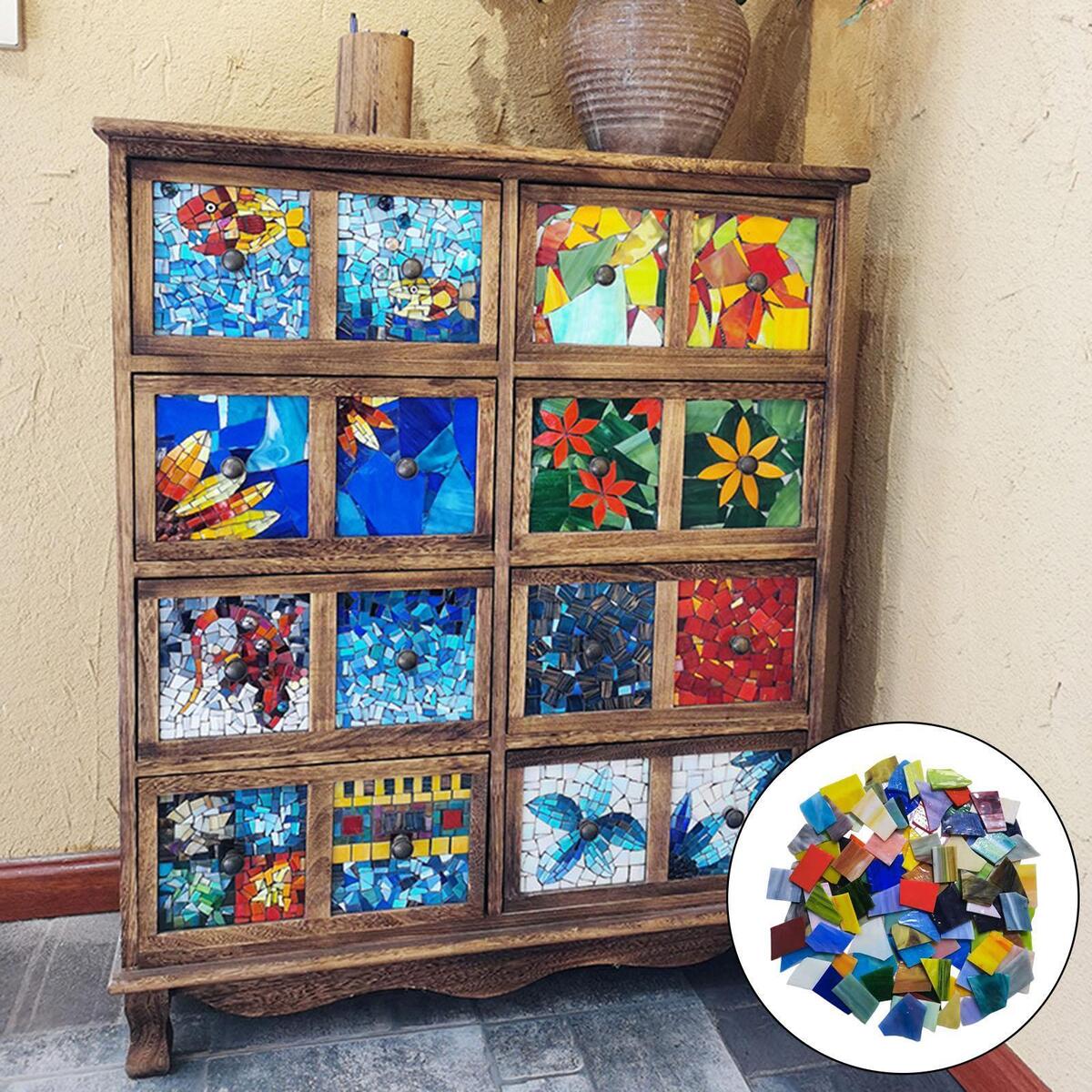Colorful Irregular Geometry Puzzle Mosaic Tiles for Crafts Pots Cups Artwork
