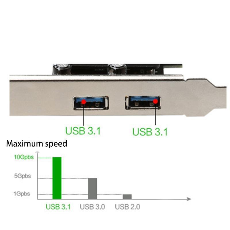 USB3.1 to PCI-E 10Gb Adapter Drive-free for Desktop PCI Express X1 X4 X8 X16