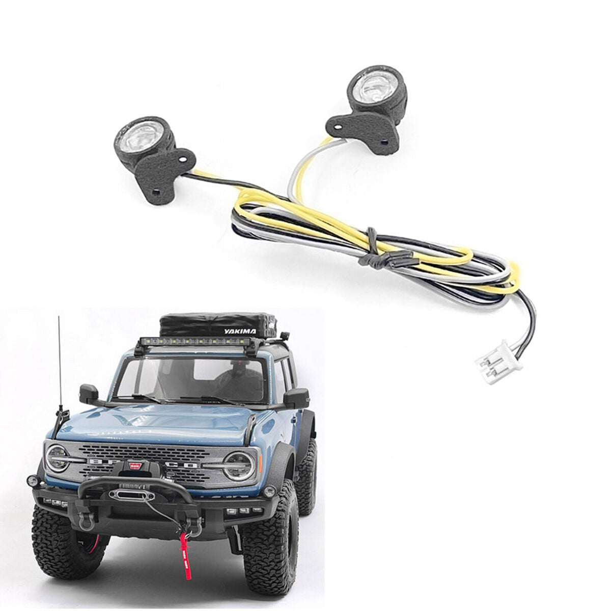 Front Bumper Side Lamp with LED Light for Ford Lima BRONCO Trx-4 RC Car Upgrade