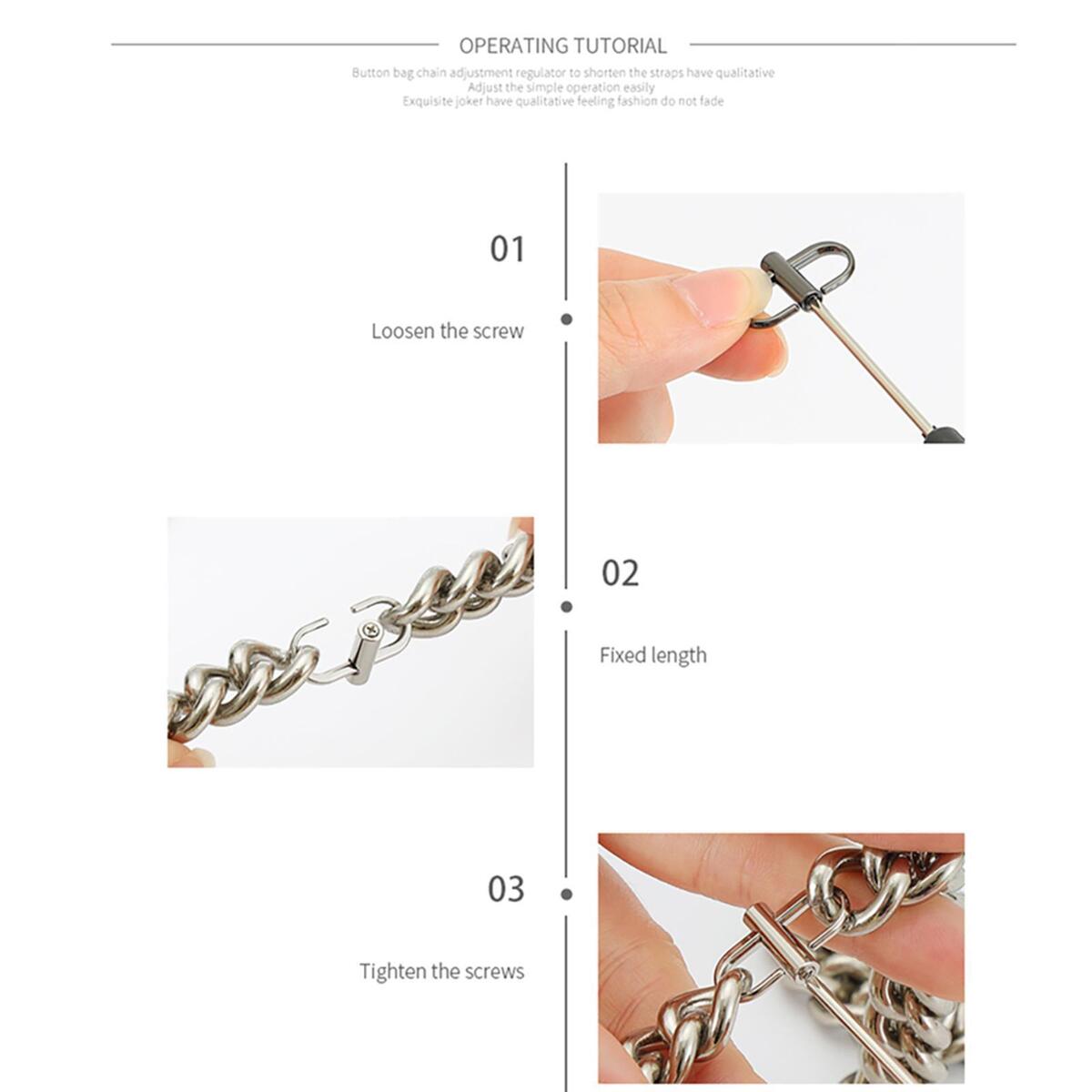12Pcs Mixed Adjustable Metal Buckles Chain   Strap Shortener