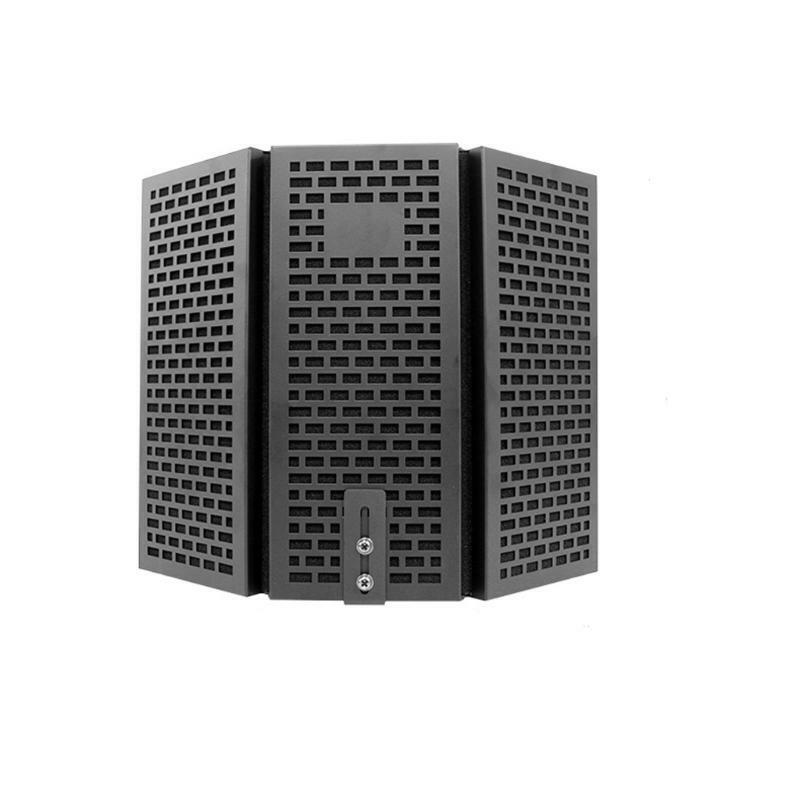 Adjustable 3 Panel Microphone Metal Isolation Shield Mic Sound Absorbing Foam